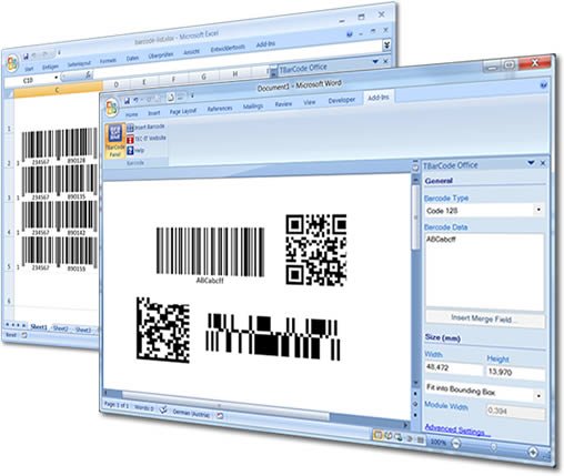 create an excel bar code